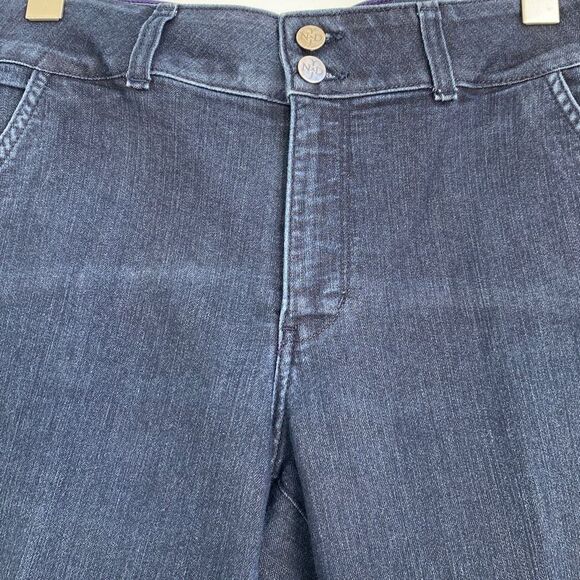 NYDJ Tummy Tuck Technology Cropped‎ Mid -Rise Stretch Jeans Cuffed Size 6 - Picture 6 of 14